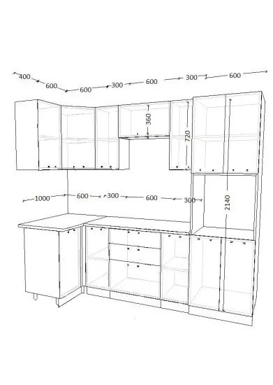 Роялвуд Голубой Вегас 1000*2400 мм_угловая 2